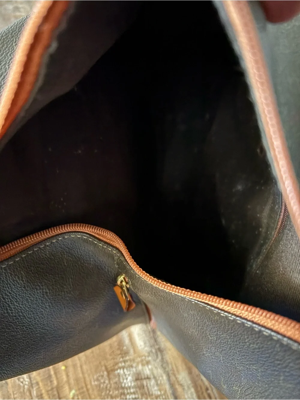 Valentino Black Slingbag with Brown Trim